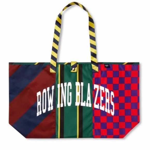 Rowing Blazers Striped and Checkered Tote Bag - Picture 1 of 3